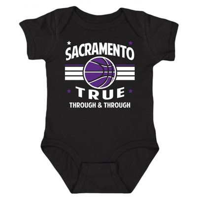 Xtreme Apparrel Sacramento Retro Team Kid's Bodysuit for Basketball Fans (Black, 12M)