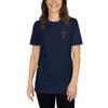 Cross Embroidered Short-Sleeve Unisex T-Shirt | Christian Shirts Navy view 2