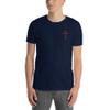 Cross Embroidered Short-Sleeve Unisex T-Shirt | Christian Shirts Navy view 3