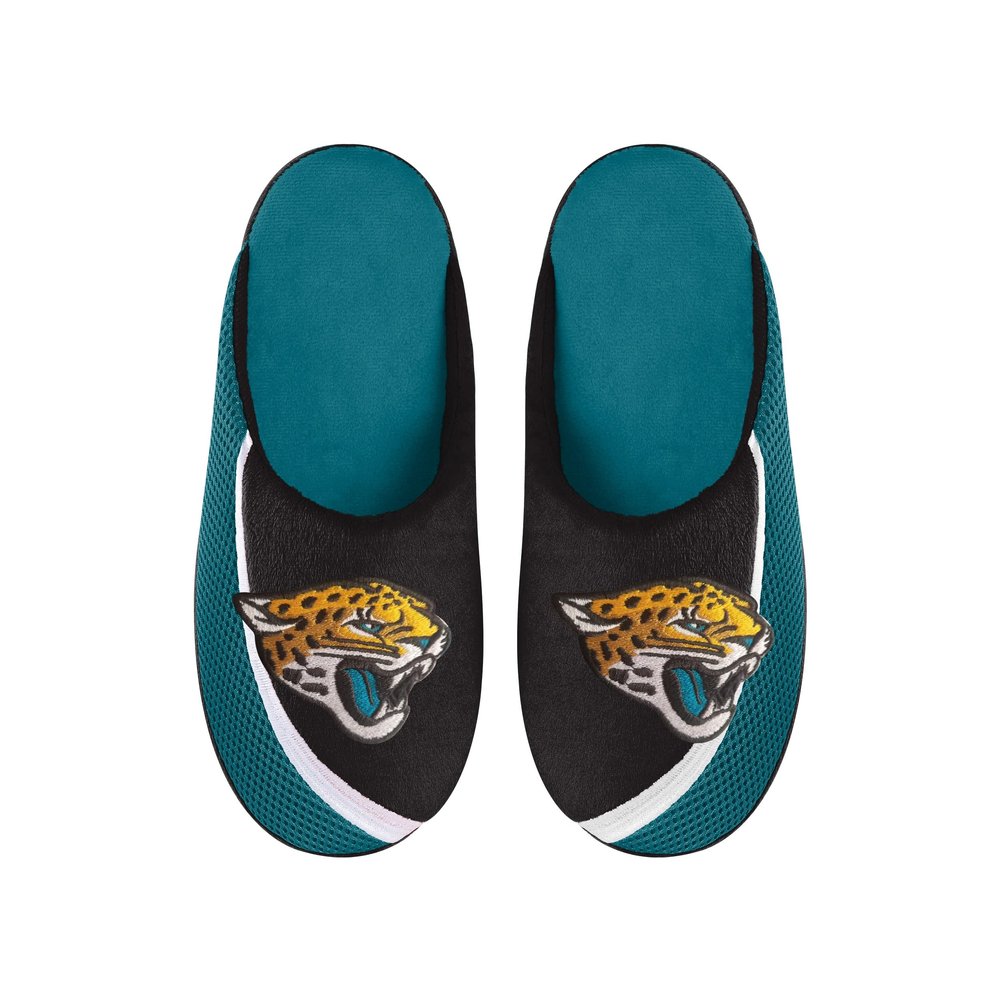 FOCO Men's NFL 2022 Big Logo Color Edge Slipper, Jacksonville Jaguars, Small