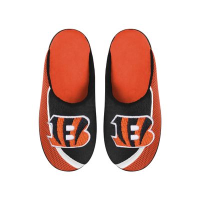 FOCO Men's NFL 2022 Big Logo Color Edge Slipper, Cincinnati Bengals, Medium