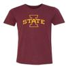 CornBorn ISU Tshirt - Premium Tri-Blend I-State Primary Logo Gold Ink - Cardinal - Large view 1