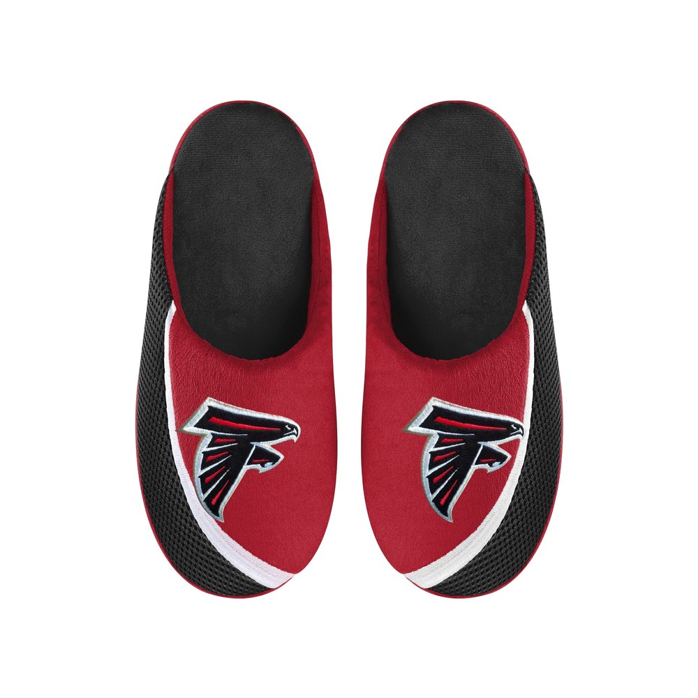 FOCO Men's NFL 2022 Big Logo Color Edge Slipper, Atlanta Falcons, Small