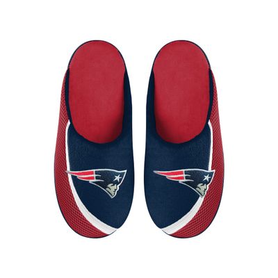 FOCO Men's NFL 2022 Big Logo Color Edge Slipper, New England Patriots, Large