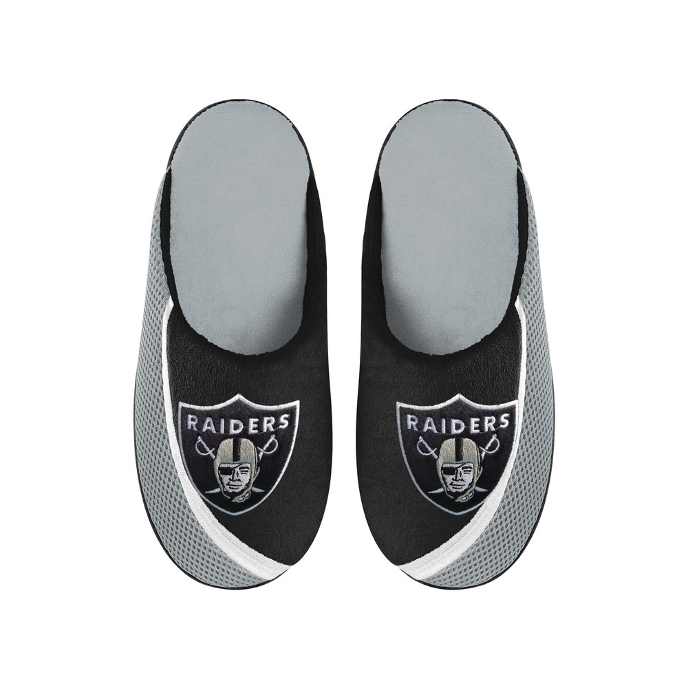 FOCO Men's NFL 2022 Big Logo Color Edge Slipper, Las Vegas Raiders, Medium