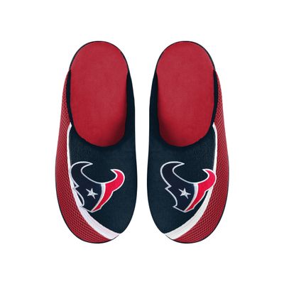 FOCO Men's NFL 2022 Big Logo Color Edge Slipper, Houston Texans, Large