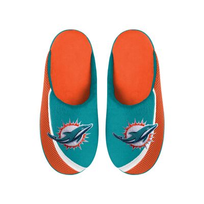 FOCO Men's NFL 2022 Big Logo Color Edge Slipper, Miami Dolphins, Medium