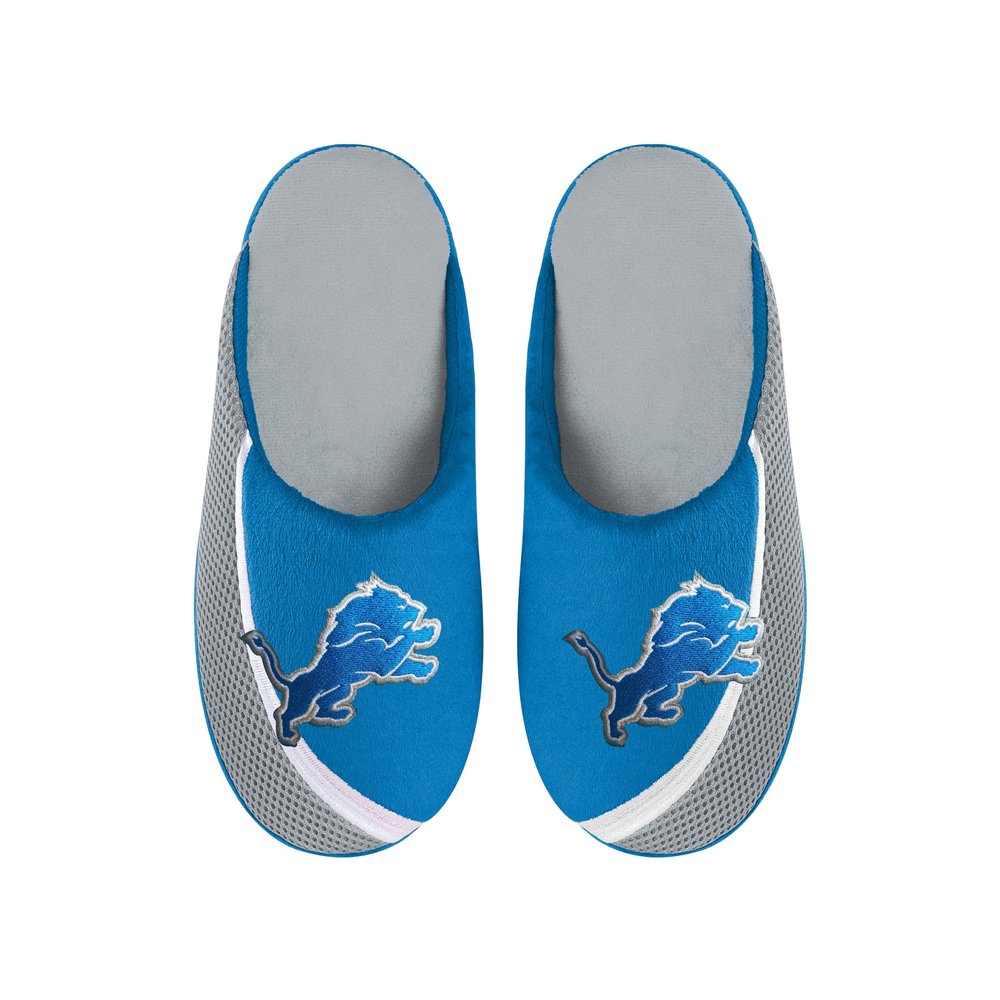 FOCO Men's NFL 2022 Big Logo Color Edge Slipper, Detroit Lions, Medium