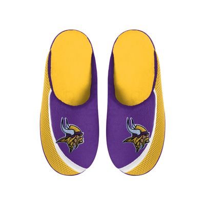 FOCO Men's NFL 2022 Big Logo Color Edge Slipper, Minnesota Vikings, Large