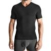 Rounderbum Mens Compression Tech Slim Fit Cotton T-Shirt  Black, Large  Seamless Compression Undershirt That Slims Abs, Supports Back & Improves Posture, Comfortable Cotton Blend, 2 Colors view 2