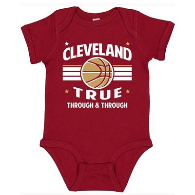 Xtreme Apparrel Cleveland Retro Team Kid's Bodysuit for Basketball Fans (Garnet, 24M)