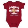 Xtreme Apparrel Cleveland Retro Team Kid's Bodysuit for Basketball Fans (Garnet, 24M) view 1
