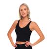 Natural Uniforms Womens Longline Wirefree Sports Bra Medium Support Padded (3X-Large, Black) view 1