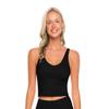 Natural Uniforms Womens Longline Wirefree Sports Bra Medium Support Padded (3X-Large, Black) view 2