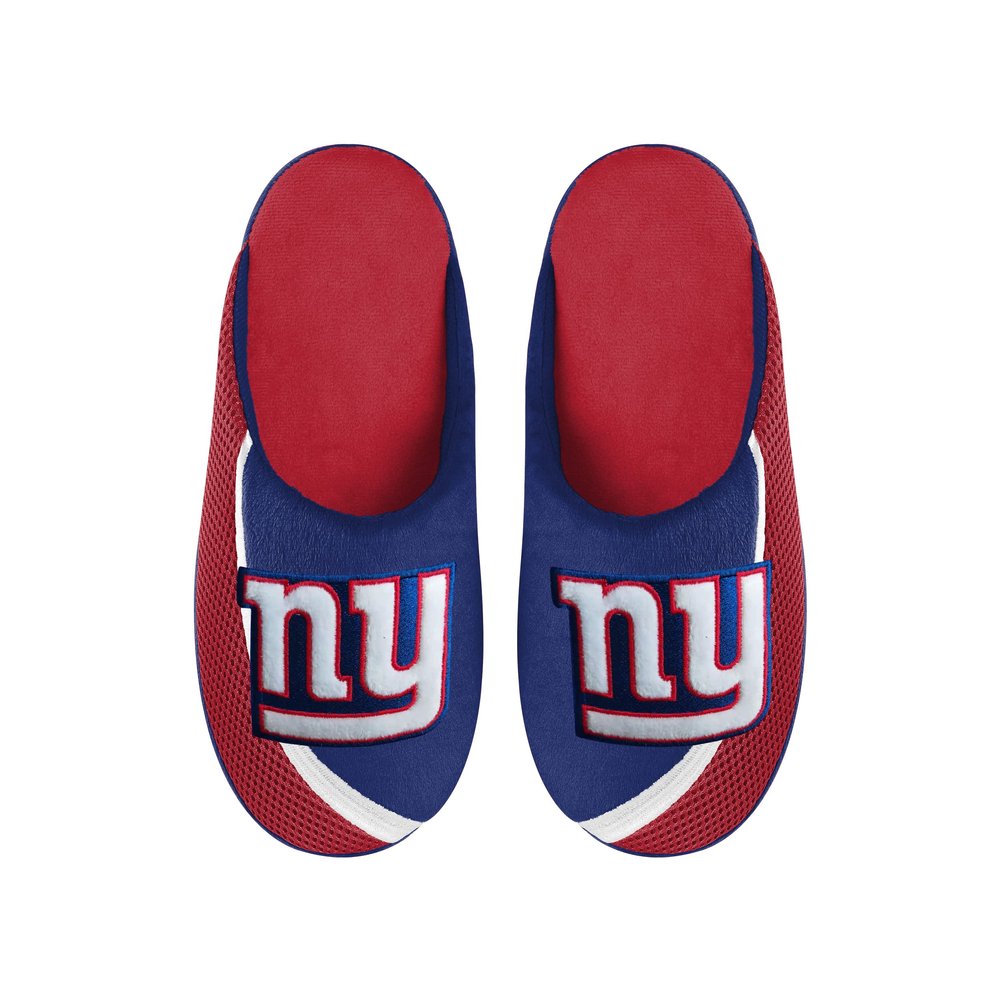 FOCO Men's NFL 2022 Big Logo Color Edge Slipper, New York Giants, Extra Large