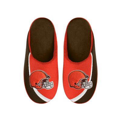 FOCO Men's NFL 2022 Big Logo Color Edge Slipper, Cleveland Browns, Large