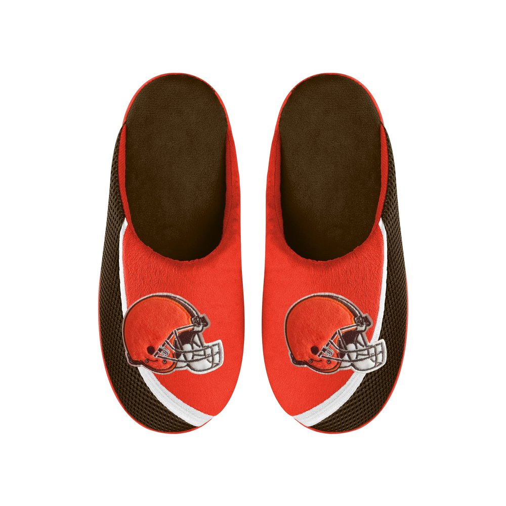 FOCO Men's NFL 2022 Big Logo Color Edge Slipper, Cleveland Browns, Large
