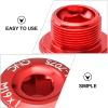 BIUDECO 2pcs Aluminum Alloy Crank Cover Screws Lightweight Crank Arm Fixing Bolts for Road Mountain Bikes Easy to Install Bike Accessories Multi-Color Options view 3