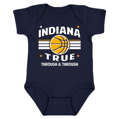Xtreme Apparrel Indiana Retro Team Kid's Bodysuit for Basketball Fans (Navy, 18M)