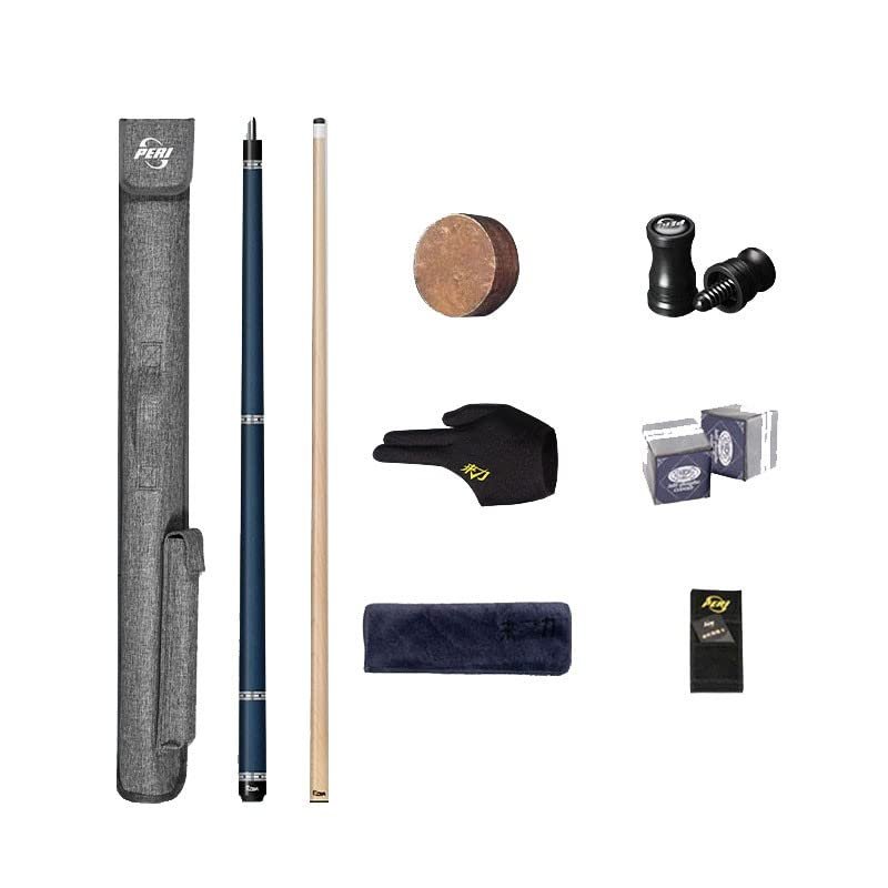 DFT Big Head Billiard Cue, 1/2 Split Entry-Level Cue, with Ninja Leather Head Head Angle, 147 Cm Long, About 18.5 Ounces in Weight, Maple Wood(Color:AA,Size:Knight Barrel)