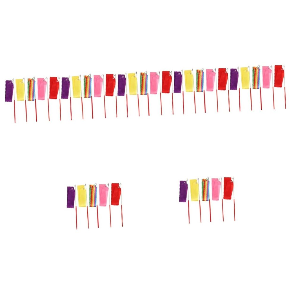 BESTOYARD 35 Pcs Dance Ribbon Ribbons Dancing Streamers Dancing Worship Streamers Rhythmic Gymnastics Ribbon Playset Ribbon Runner Wrist Ribbons Ring Satin Colorful Toy Child