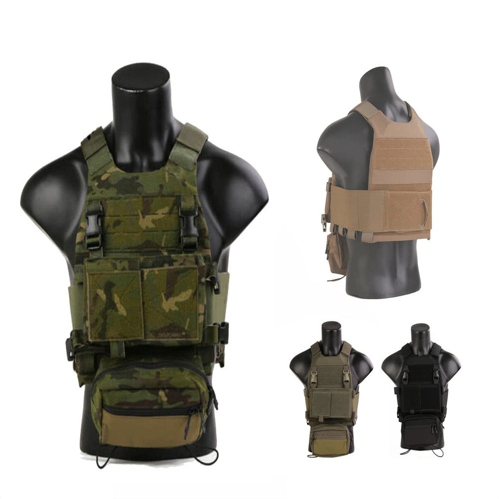 Elite Tribe Emerson Combat FCS Style VEST With MK Chest Rig SET Tactical Vest (Multicam Black)