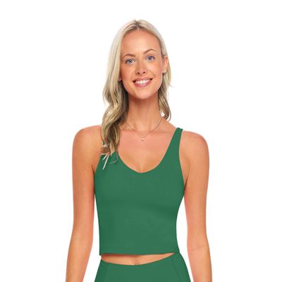 Natural Uniforms Womens Longline Wirefree Sports Bra Medium Support Padded (X-Small, True Hunter Green)