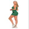 Natural Uniforms Womens Longline Wirefree Sports Bra Medium Support Padded (X-Small, True Hunter Green) view 4