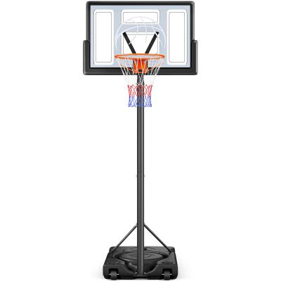 Yohood Basketball Hoop Outdoor 10ft Adjustable, Portable Basketball Hoop Goal System for Kids Youth and Adults in Backyard/Driveway/Indoor, 44 Inch Shatterproof Backboard and Larger Base