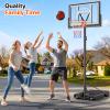Yohood Basketball Hoop Outdoor 10ft Adjustable, Portable Basketball Hoop Goal System for Kids Youth and Adults in Backyard/Driveway/Indoor, 44 Inch Shatterproof Backboard and Larger Base view 2