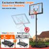 Yohood Basketball Hoop Outdoor 10ft Adjustable, Portable Basketball Hoop Goal System for Kids Youth and Adults in Backyard/Driveway/Indoor, 44 Inch Shatterproof Backboard and Larger Base view 3