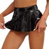 Linjinx Women's Patent Leather Zipper Back Above Knee Night Club Wear Skater A-line Mini Skirts Black X-Large view 2