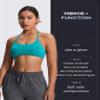 Aoxjox Women's Workout Sports Bras Fitness Trinity Ivy Low Impact Bra Yoga Crop Tank (Cascade Blue, X-Small) view 4
