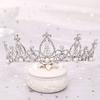 QIYUDS Wedding Hair Tiara Crystal Bridal Tiara Crown Silver Color Diadem Veil Tiaras Wedding Hair Accessories view 3