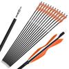 wolfman 31" Carbon Arrows Archery Hunting Arrows Targeting Practice Arrows with 5" Turkey Feathers Spine 500 for Recurve Bow and Compound Bow 6/12pcs (Orange, 12pcs) view 1