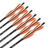 wolfman 31" Carbon Arrows Archery Hunting Arrows Targeting Practice Arrows with 5" Turkey Feathers Spine 500 for Recurve Bow and Compound Bow 6/12pcs (Orange, 12pcs) view 2
