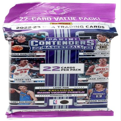 2022-23 Panini Contenders NBA Basketball Jumbo Cello Fat Value Pack - 22 Trading Cards Inside - Look for Exclusive Game Ticket Purple Numbered to 25