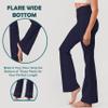 KQUZO Plus Size Woman Yoga High Waist Flare Tummy Control Bootleg Bell Bottom Casual Work Stretched Pants (Plus-Size, 2X, Full_Navy) view 3