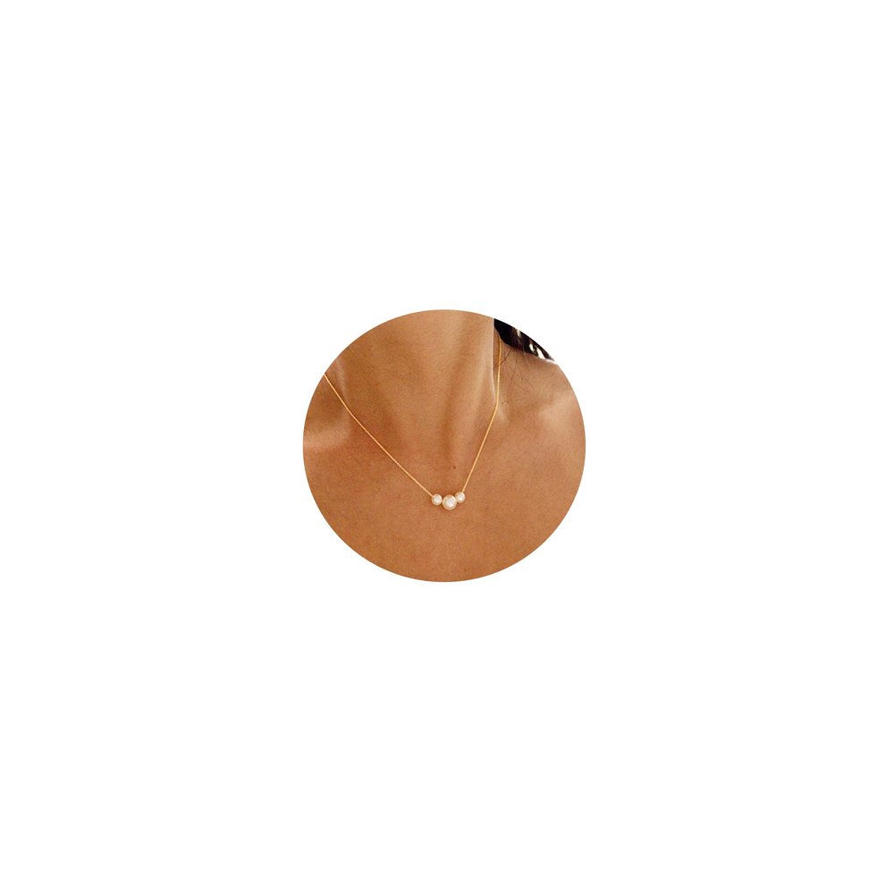 14K Gold Plated Dainty Pearl Choker Chain Necklace - Trendy Women's Jewelry Gift