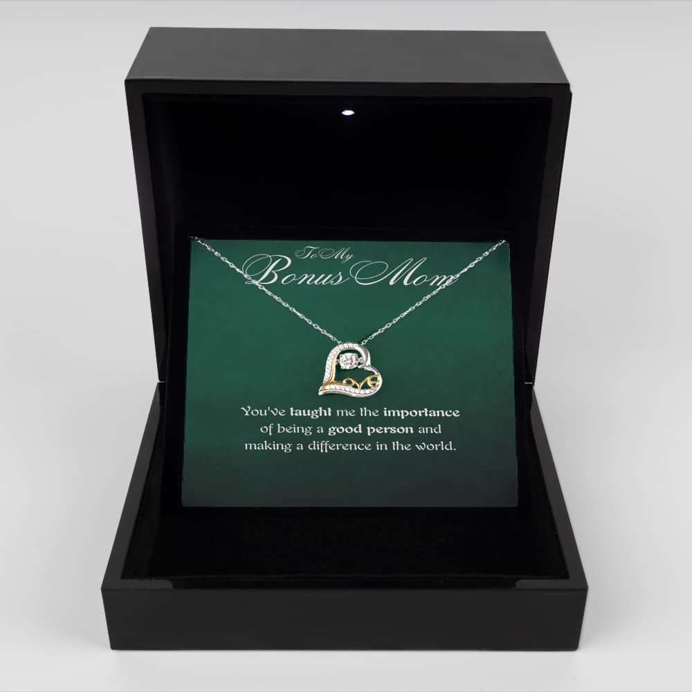 Love Dancing Necklace Luxury Box Bonus Mom Gift, Taught Importance, Love Dancing Necklace for Stepmother, Mother's Day, Birthday, from Son, Daughter