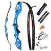 68 Inch Takedown Recurve Bow 20-40 Lbs F Interface Bow Riser and Limbs Aluminum Competition Athletic Bow for RH Hunting Shooting (40 Lbs, Blue) view 1