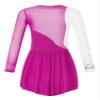 JEATHA Kids Girls Figure Ice Skating Dress Leotard Gymnastics Long Sleeve Color Block Mesh Rhinestones Dance Costume Rose E 8 Years view 4