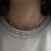 Gold Pearl Necklace for Women, 14K Gold Plated Pearl Necklaces for Women Trendy Simple Pearl Chain Beaded Necklace Dainty Pearl Choker Necklace for Women Gold Jewelry Gifts view 4