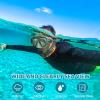 KUYOU Mask Fins Snorkeling Gear for Adults - Wide View Anti-Fog Mask, Full Dry Top Snorkel Gear Set (Dark Celadon, S/M) view 2