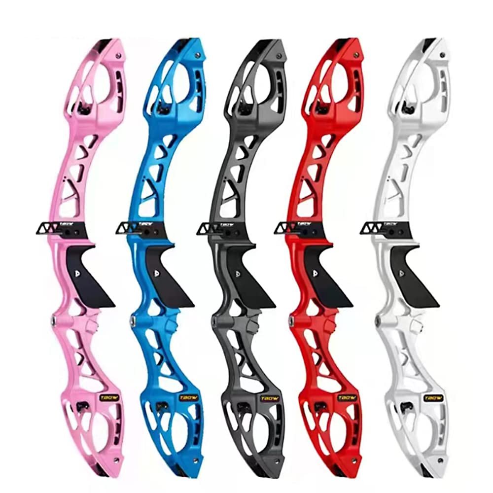 25" Recurve Bow Riser F Interface Takedown Bow Handle Aluminum Alloy Bow Riser for Archery Competition Hunting Right Handed (Red)