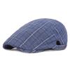BYMNSZZ Classic Newsboy Hat Flat Caps for Men Women Vintage Cabbie Gatsby Cap Winter Herringbone Ivy Hat (Plaid-Blue) view 1