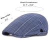 BYMNSZZ Classic Newsboy Hat Flat Caps for Men Women Vintage Cabbie Gatsby Cap Winter Herringbone Ivy Hat (Plaid-Blue) view 2