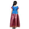 Kids Half Sleeve South Indian Pavda Pattu Blue Lehenga Choli Traditional Pooja Special Baby Girls Ethnic Wear, Party Wear 6 Month - 12 Months view 4