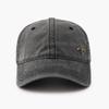 Marotow Denim Baseball Cap with a Badge, Adjustable Denim Jean Hat for Unisex (Dark Grey) view 3
