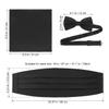 Beavorty 3pcs Men's Bow Tie Cummerbund Handkerchief for Weddings Proms and Parties Smooth Accessory Kit view 4